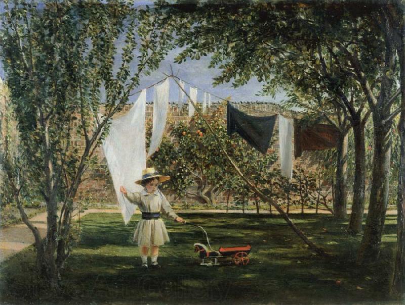 Charles Robert Leslie Child in a Garden with His Little Horse and Cart France oil painting art